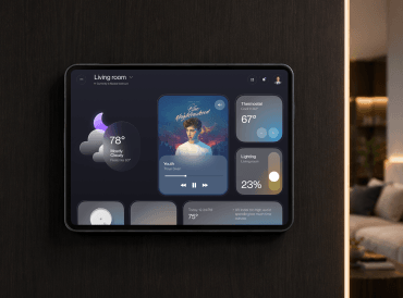 Home control interface illustrating experience design