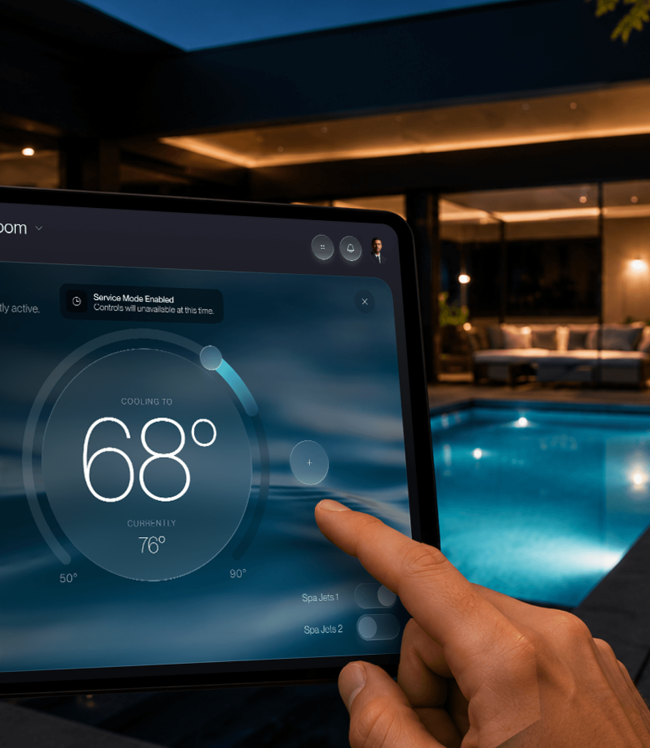 Home control interface integrated with the house systems